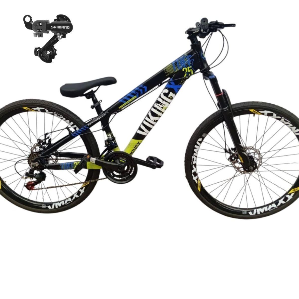Bicicleta Vikingx Tuff 25 Disc M Aro 26 Susp. Dianteira 21 Marchas - Preto/amarelo