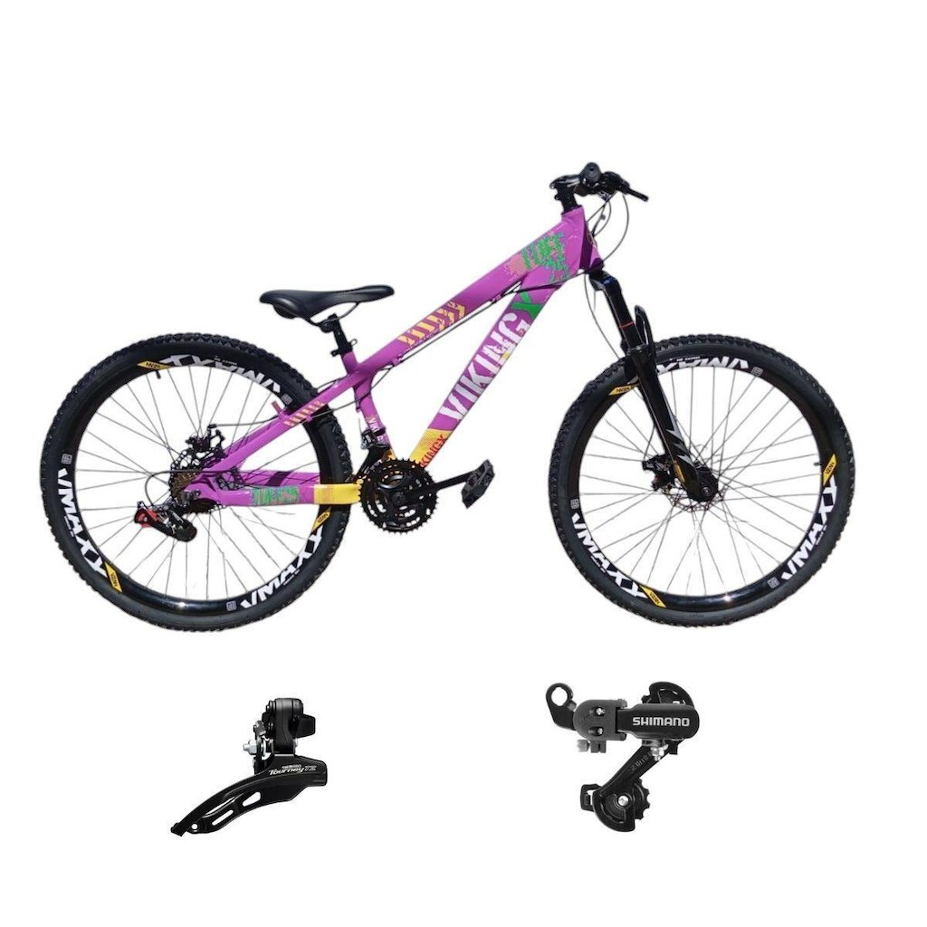 Bicicleta 26 VikingX T25 21v Cambios Shimano Dianteiro e Traseiro Pneu 26 Cravudo