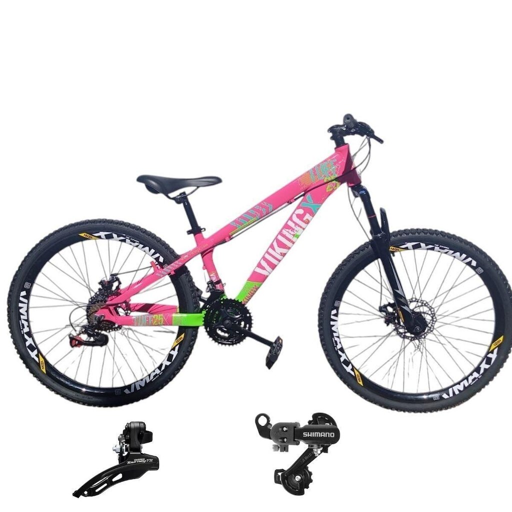 Bicicleta 26 VikingX T25 21v Cambios Shimano Dianteiro e Traseiro Pneu 26 Cravudo