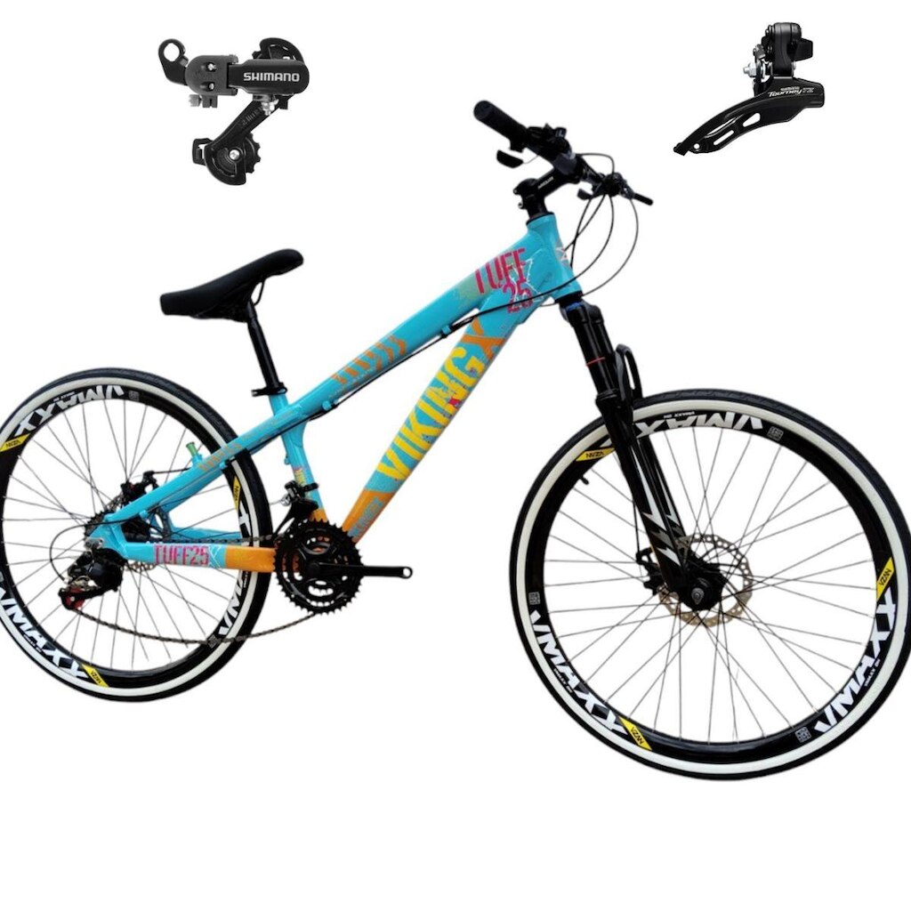 Bicicleta 26 VikingX T25 21v Freeride Cambios Shimano Freio Disco Mecânico Pneu fx 1.50