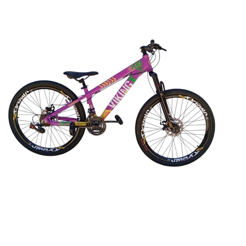 Bicicleta 26 VikingX T25 21v Freeride Freio Disco Hidraulico Alum Pneu Balão Flame