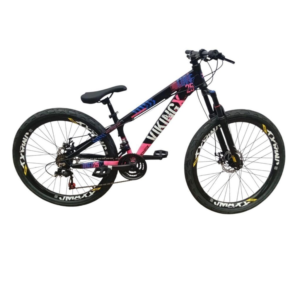 Bicicleta 26 VikingX T25 21v Freeride Freio Disco Mecânico Pneu Balão Flame