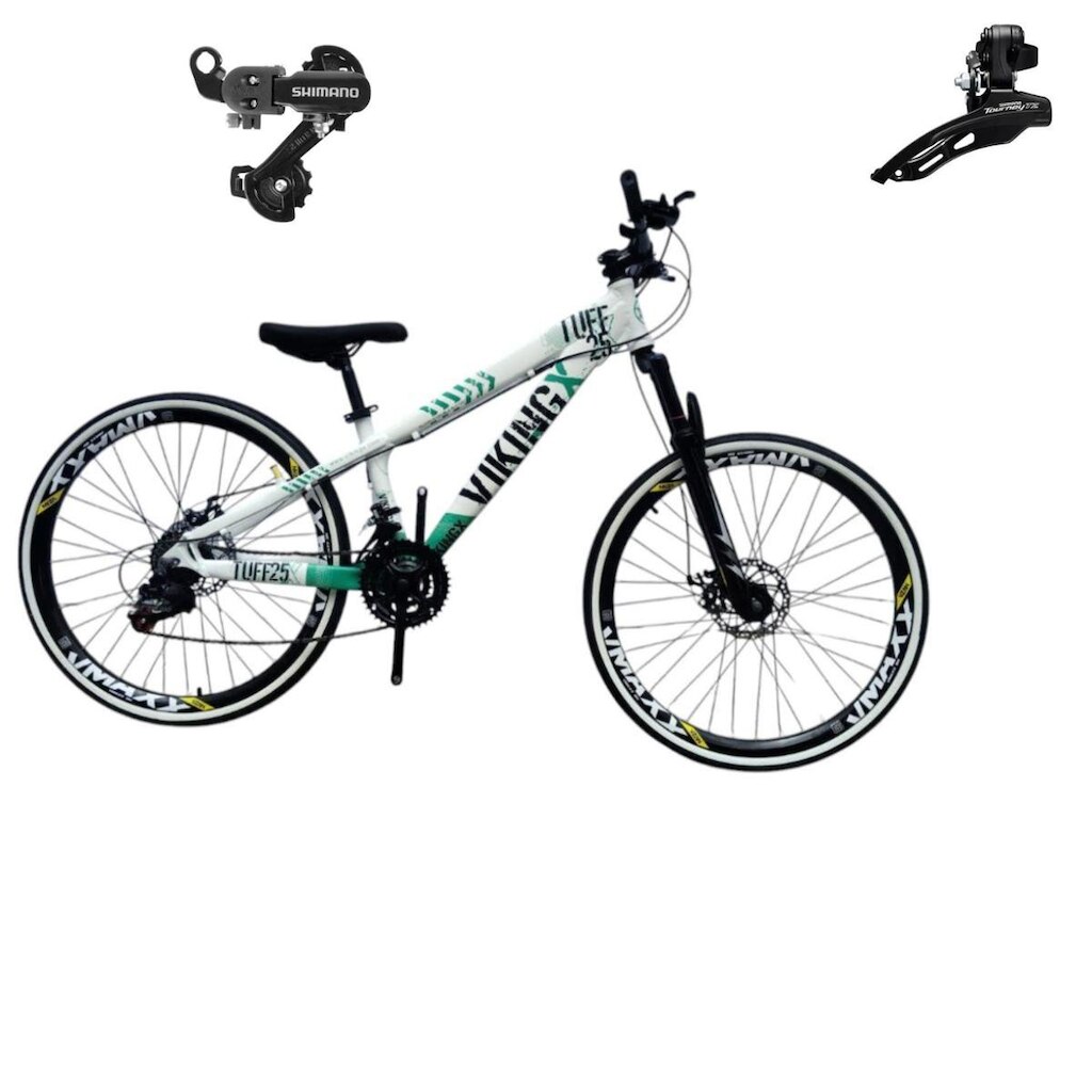 Bicicleta 26 VikingX T25 21v Index Freeride Cambios Shimano Disco Mecânico Pneu Slick fx 1.50