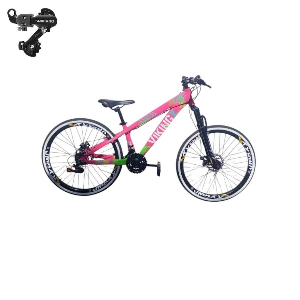 Bicicleta 26 VikingX T25 21v Index Freeride Cambios Shimano Freio Disco Pneu fX1.50