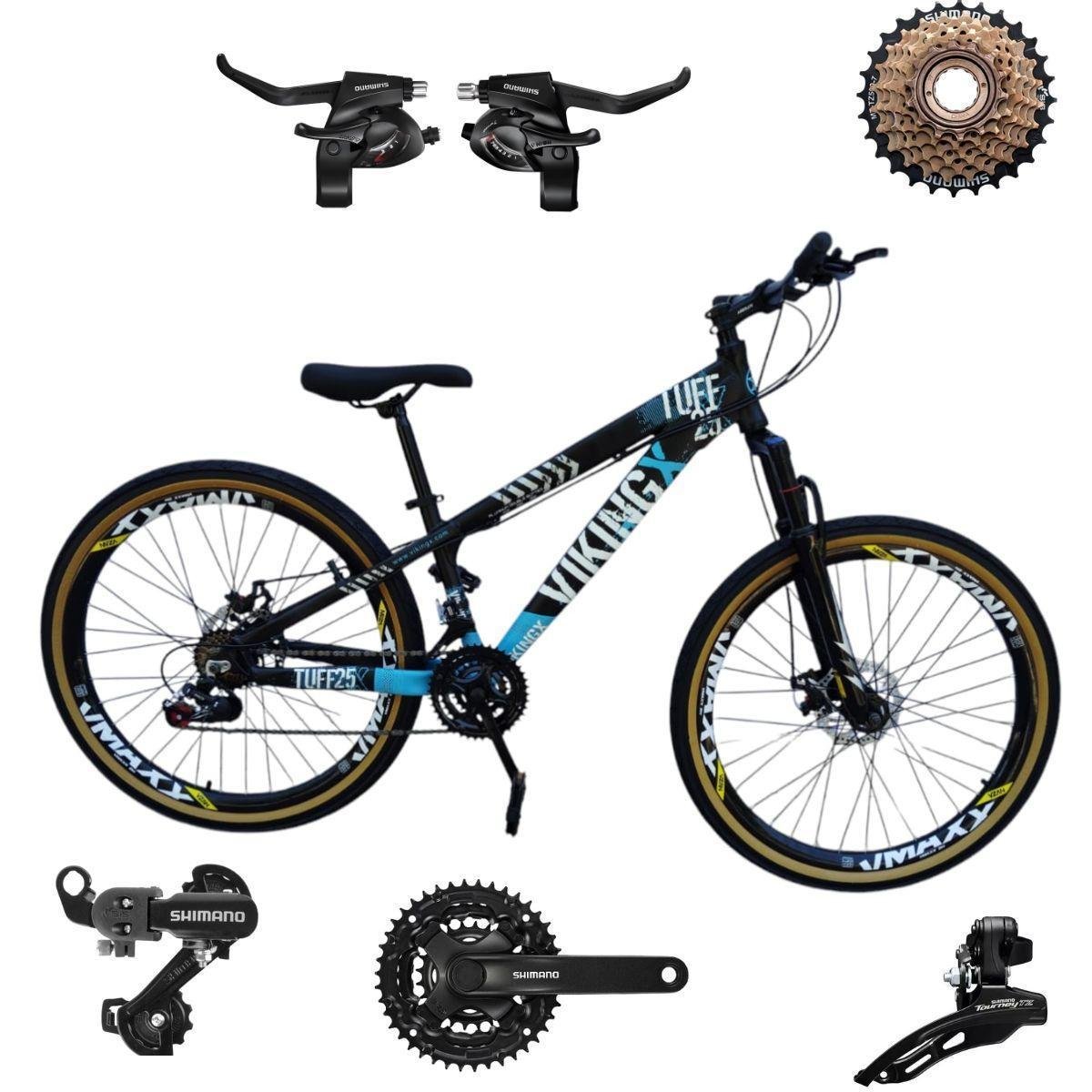 Bicicleta 26 VikingX T25 21v Shimano Avançado Freeride Pneu Aro 26
