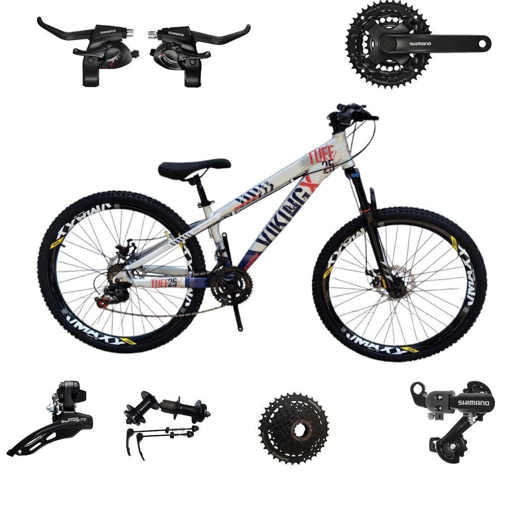 Bicicleta 26 VikingX T25 24v Cubo K7 SHIMANO Freeride Pneu 26 Cravudo