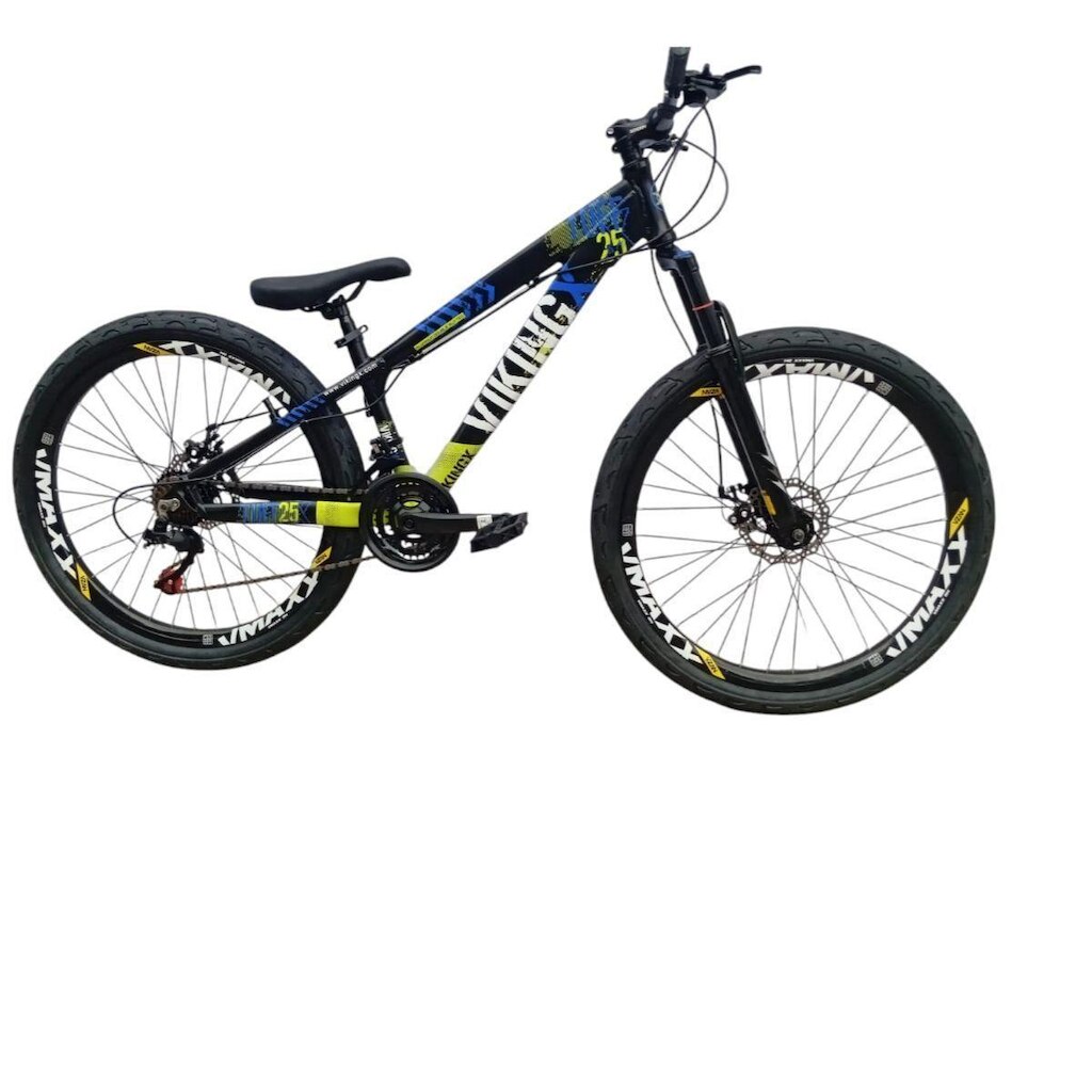 Bicicleta 26 VikingX T25 24v Freeride Freio Disco Mecânico Suspensão Pneu Balão Flame