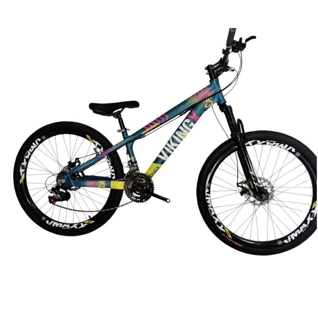 Bicicleta 26 VikingX Tuff25 21v Freeride Freio Disco Hidraulico Pneu Balão Flame