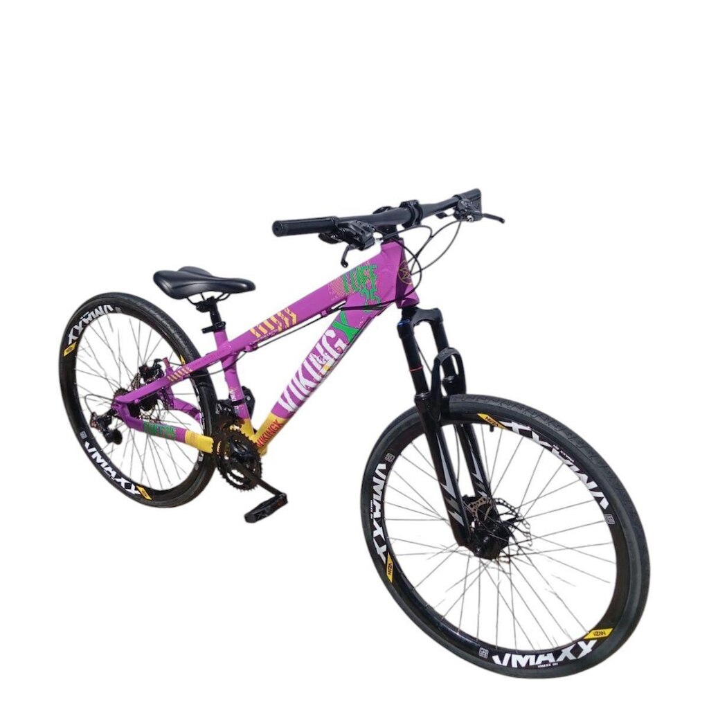 Bicicleta 26 VikingX Tuff25 21v Indexada Alumínio Freeride Disco Mecânico Pneu Slick 1.50