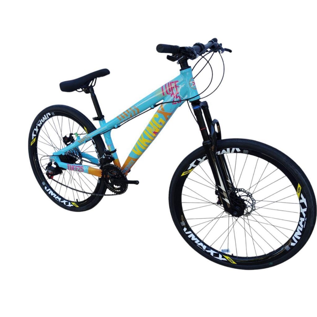 Bicicleta 26 VikingX Tuff25 21v Indexada Alumínio Freeride Disco Mecânico Pneu Slick 1.50