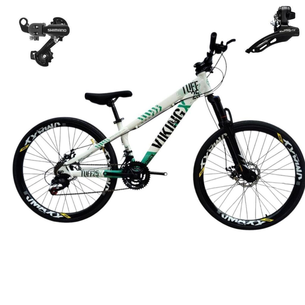 Bicicleta 26 VikingX Tuff25 24v Cambios Freeride Disco Mecânico Pneu Slick 1.50 Shimano