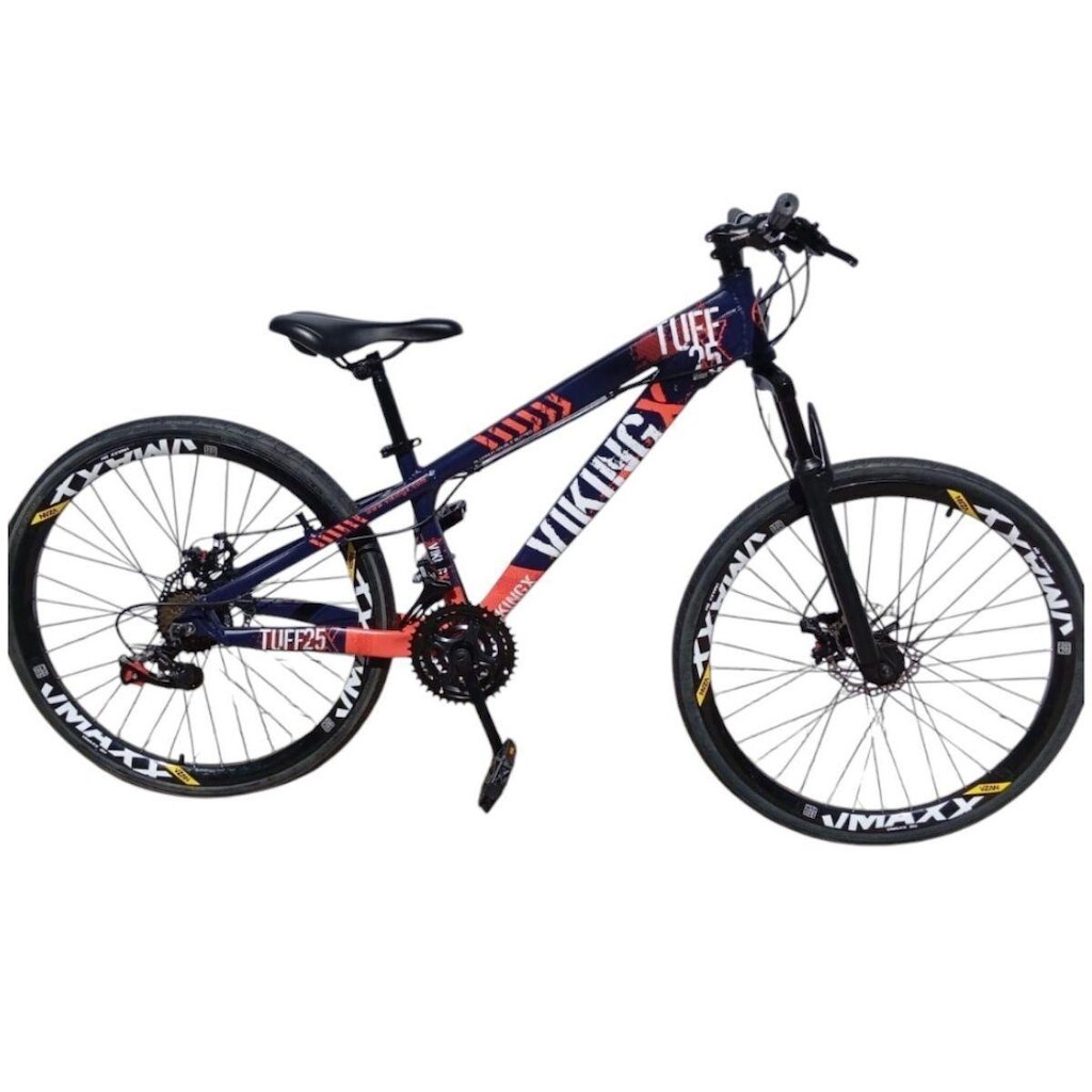 Bicicleta 26 VikingX Tuff25 24v Indexada Suspensão Freeride Disco Mecânico Pneu Slick 1.50