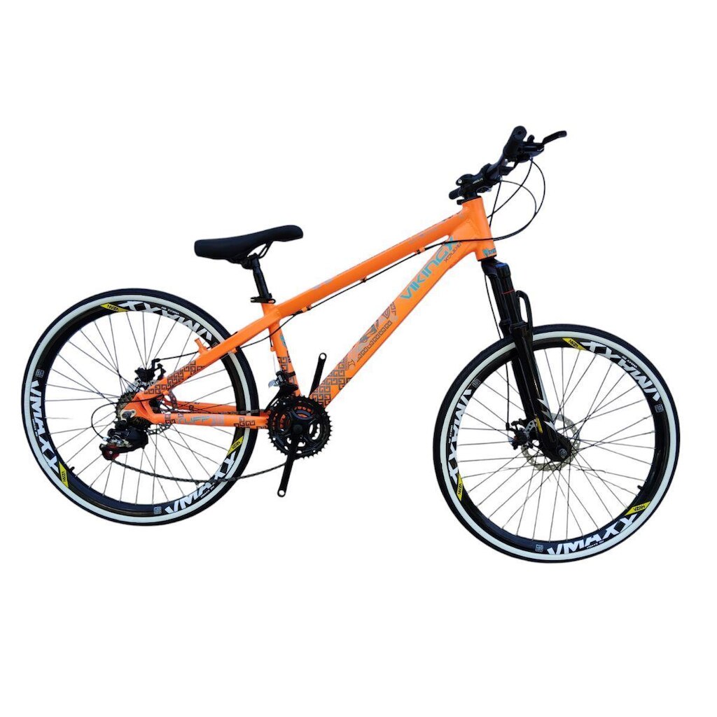 Bicicleta 26 VikingX Tuff30 21v Freios Hidraulicos Básicos Pneu Slick Fino Faixa Branco1.50