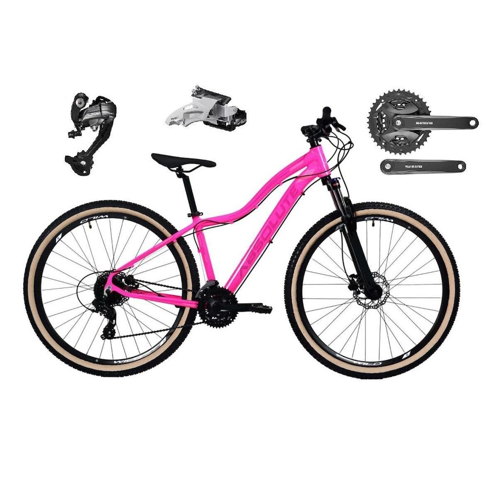 Bicicleta 29 Absolute Hera Feminina Shimano Altus 27v K7 Hidráulica Faixa Bege