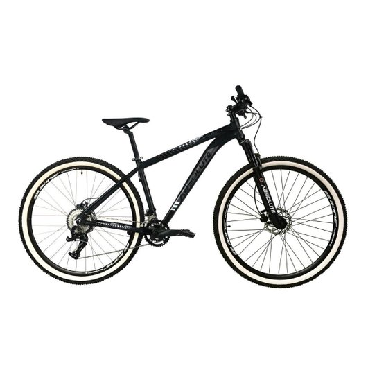 Bicicleta 29 Absolute Wild 2x9 Freios Hidráulicos Garfo Trava Cabos Internos 18v Pneus Faixa Bege - Preto+Cinza Menor preço em Bicicleta 29 Absolute Wild 2x9 Freios Hidráulicos Garfo Trava Cabos Internos 18v Pneus Faixa Bege - Preto+Cinza