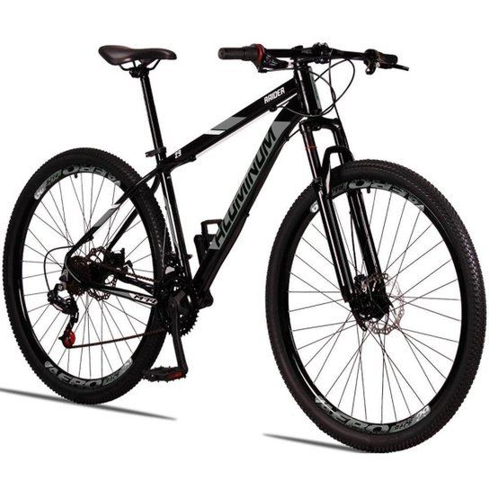 Bicicleta 29 Aluminum Raider 21 Marchas Freio a Disco com Suspensão - Preto+Cinza é ruim? Bicicleta 29 Aluminum Raider 21 Marchas Freio a Disco com Suspensão - Preto+Cinza é boa?