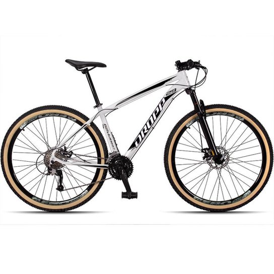 Bicicleta 29 Dropp Aluminum 27 Marchas index Freio a Disco MTB - Branco+Preto Menor preço em Bicicleta 29 Dropp Aluminum 27 Marchas index Freio a Disco MTB - Branco+Preto