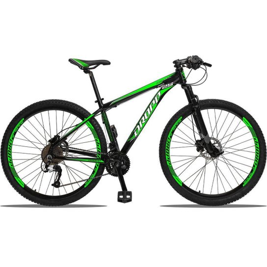 Bicicleta 29 Dropp Aluminum 27V Freio Hidráulico Câmbios GTA Cubo k7 - Preto+verde é ruim? Bicicleta 29 Dropp Aluminum 27V Freio Hidráulico Câmbios GTA Cubo k7 - Preto+verde é boa?