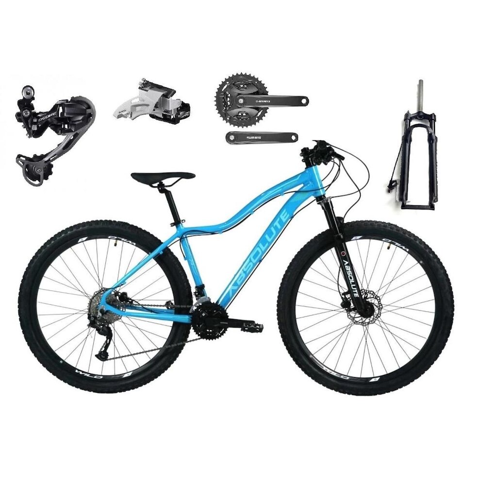 Bicicleta 29 Feminina Absolute Hera Câmbio Shimano Deore 27v K7 Freios Hidráulicos Trava No Guidão