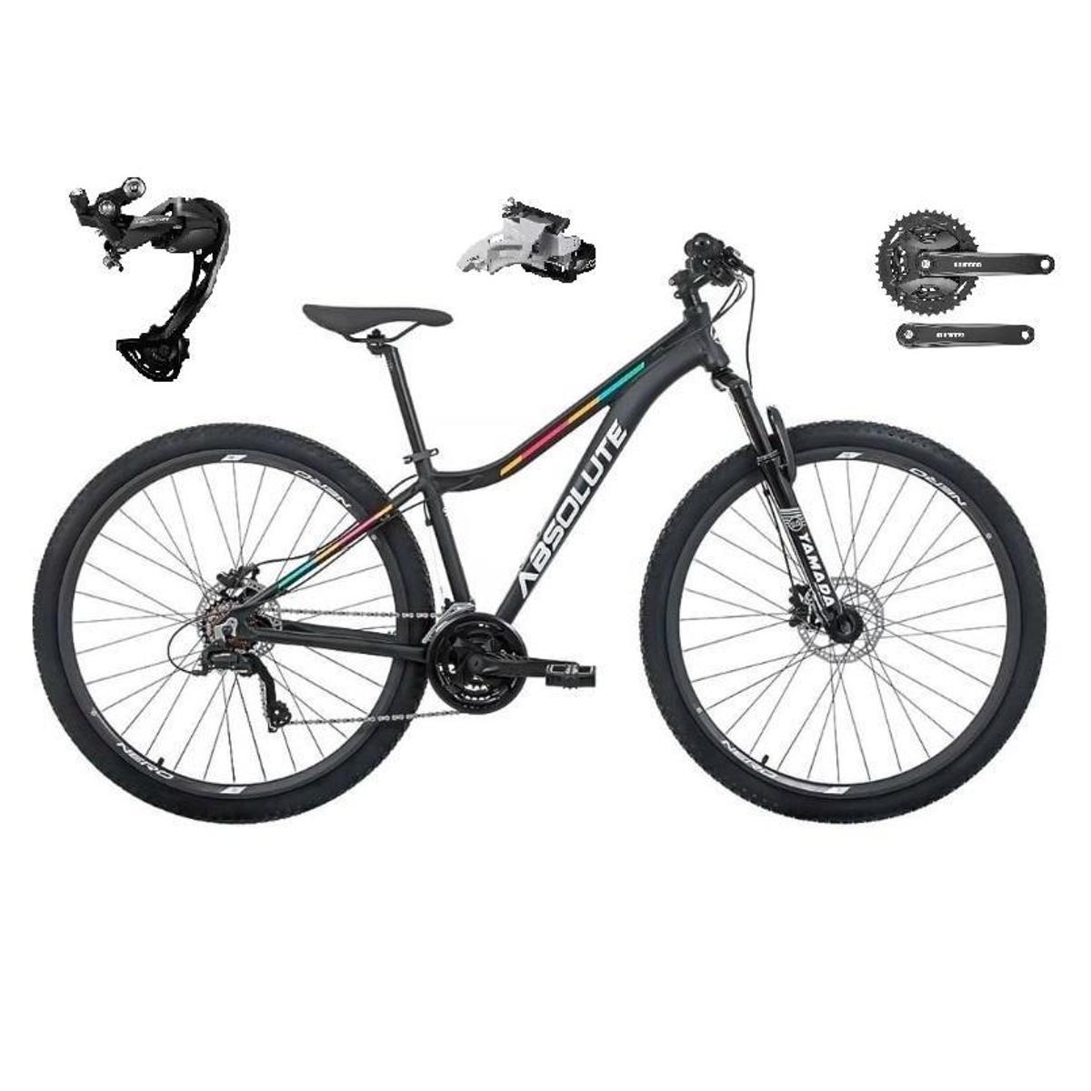 Bicicleta Absolute Mia Iii Disc H Aro 29 Susp. Dianteira 27 Marchas - Preto/vermelho
