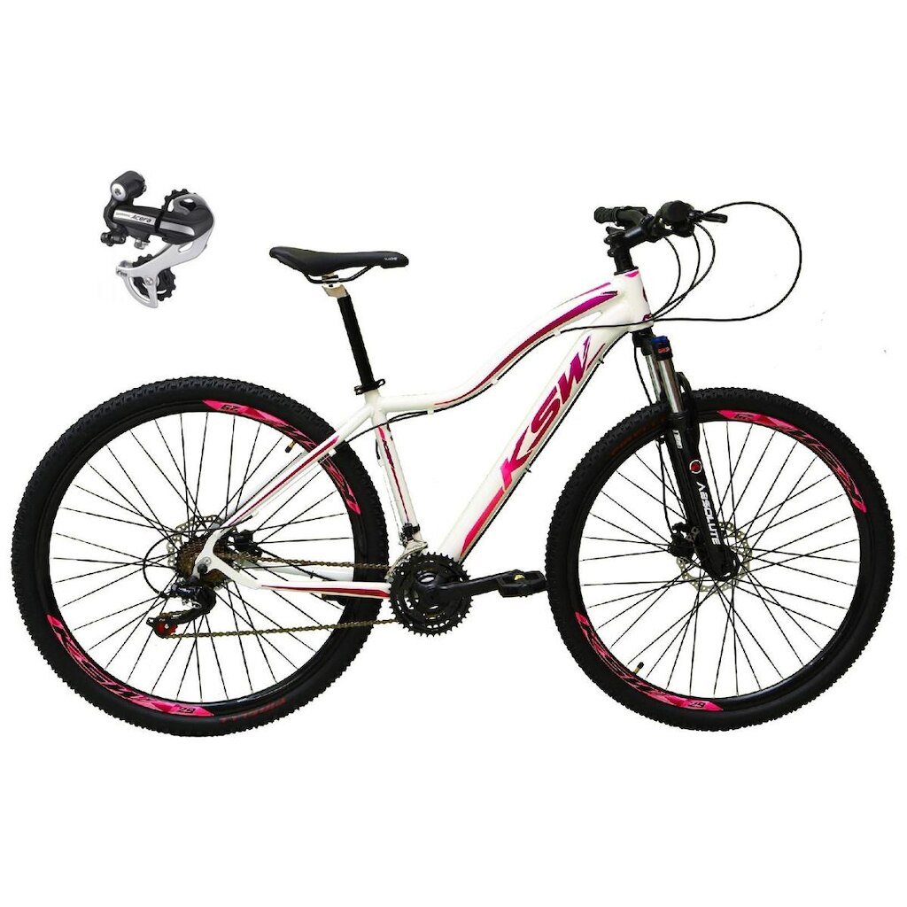 Bicicleta 29 Feminina Ksw Mwza 24v Câmbio Tras. Shimano Acera K7 Suspensão Com Trava Freios a Disco