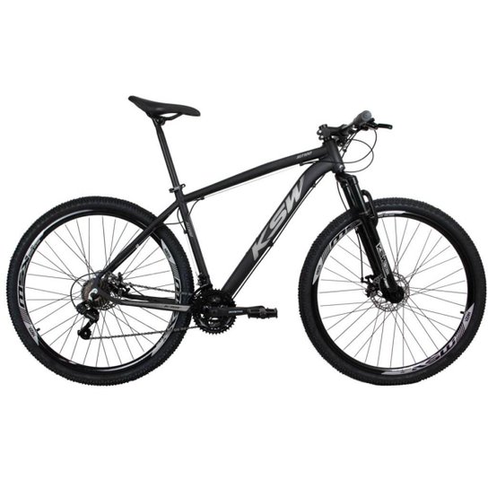 Bicicleta 29 KSW Câmbios Shimano Aro 29 Freio A Disco 21V - Grafite+Preto Menor preço em Bicicleta 29 KSW Câmbios Shimano Aro 29 Freio A Disco 21V - Grafite+Preto