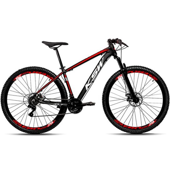 Bicicleta 29 KSW XLT 21 Marchas Freio a Disco Quadro Alumínio MTB - Preto+Vermelho é ruim? Bicicleta 29 KSW XLT 21 Marchas Freio a Disco Quadro Alumínio MTB - Preto+Vermelho é boa?