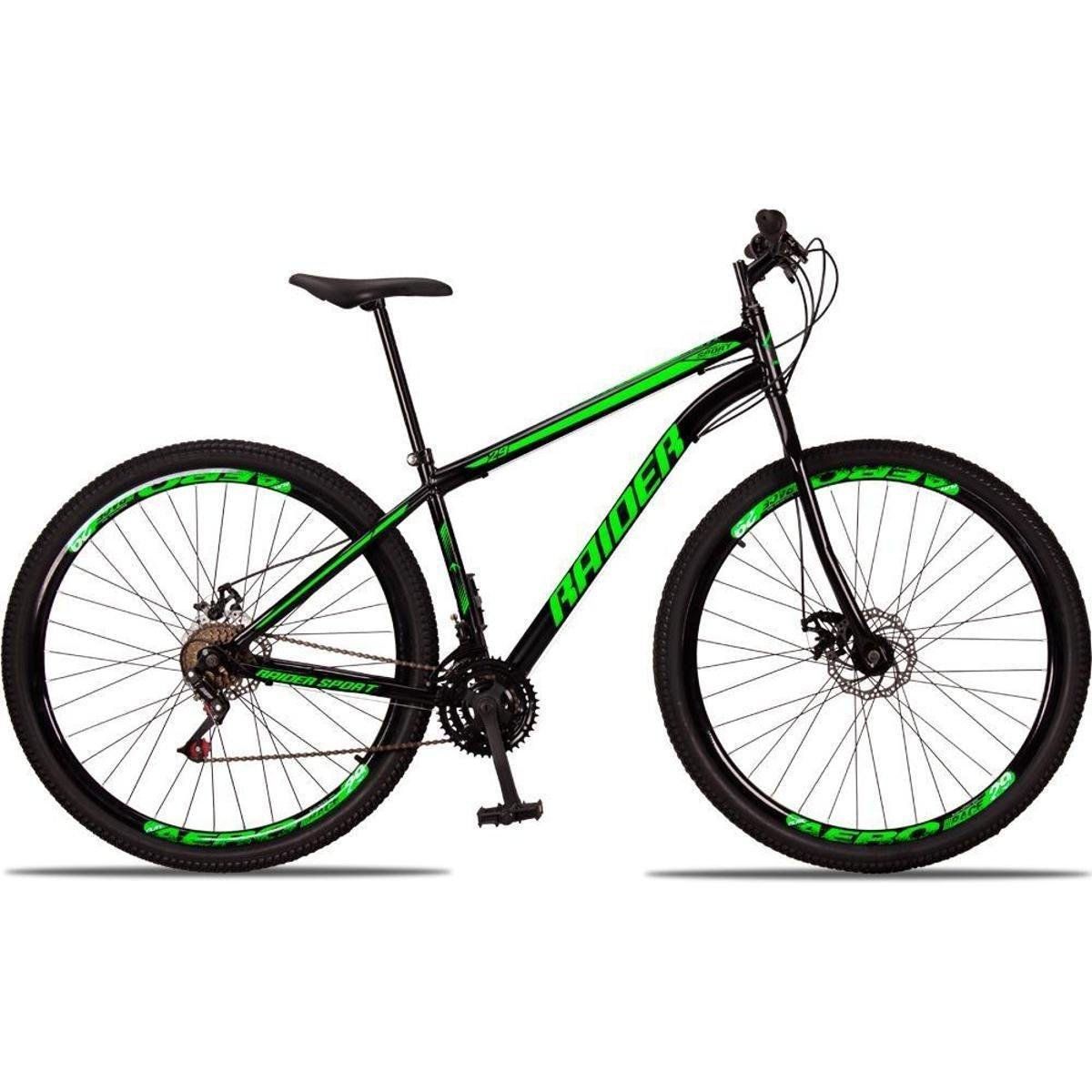 Bicicleta Raider Sport Disc M Aro 29 Susp. Dianteira 21 Marchas - Preto/verde