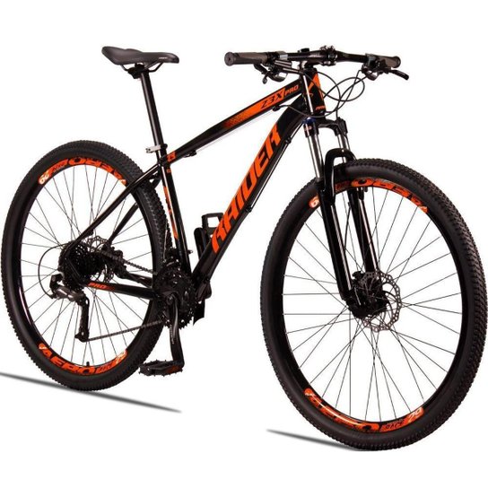 Bicicleta 29 Raider Z3X Pro 27V Câmbio Traseiro Shimano Altus Freio Hidráulico Suspensão com Trava - Preto+Laranja Menor preço em Bicicleta 29 Raider Z3X Pro 27V Câmbio Traseiro Shimano Altus Freio Hidráulico Suspensão com Trava - Preto+Laranja