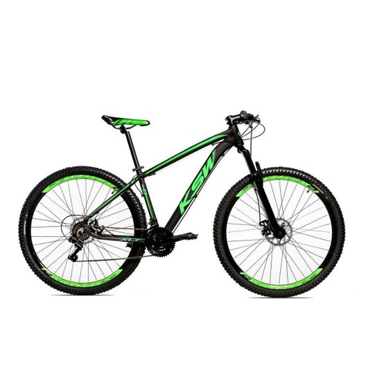 Bicicleta Alum 29 Ksw Cambios GTA 24 Vel A Disco Ltx Hidráulica - Preto+Verde Claro é ruim? Bicicleta Alum 29 Ksw Cambios GTA 24 Vel A Disco Ltx Hidráulica - Preto+Verde Claro é boa?