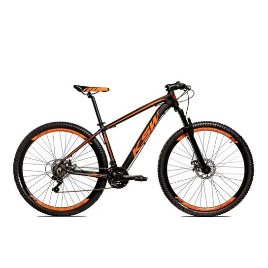 Bicicleta Alum 29 Ksw Cambios GTA 24 Vel A Disco Ltx Hidráulica - Preto+Laranja