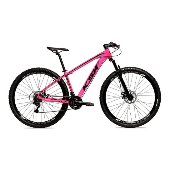 Bicicleta Alum 29 Ksw Cambios GTA 24 Vel A Disco Ltx Hidráulica - Rosa+Preto