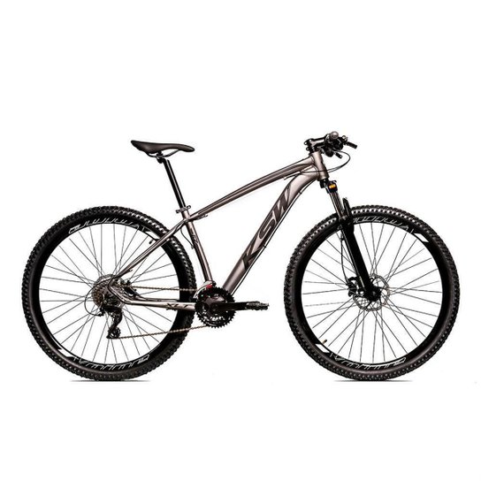 Bicicleta Alum 29 KSW Shimano 27V a Disco Hidráulica KRW14 - Grafite+Preto Menor preço em Bicicleta Alum 29 KSW Shimano 27V a Disco Hidráulica KRW14 - Grafite+Preto