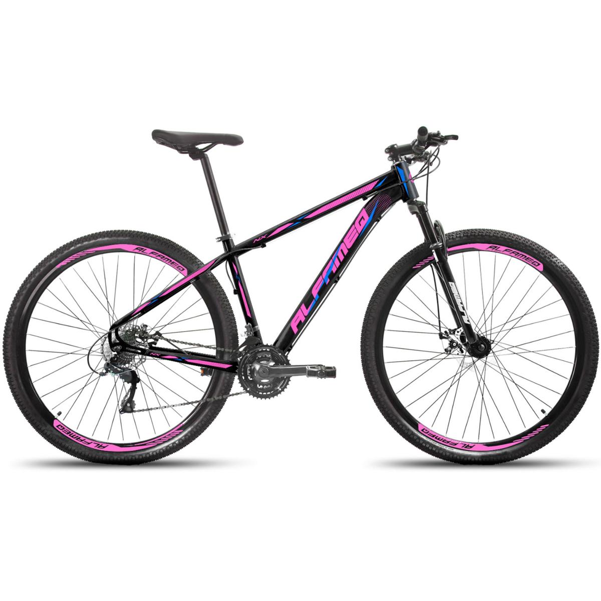 Bicicleta Alfameq Nx Disc Aro 29 Susp. Dianteira 21 Marchas - Preto/rosa