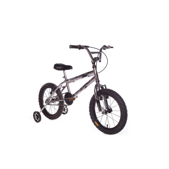 Bicicleta Aro 16 Cromada Com Rodinhas E Freios V-brake