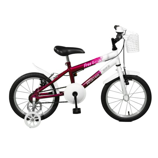 Bicicleta Aro 16 Free Girl Master Bike - Branco+Rosa