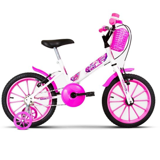 Bicicleta Aro 16 Infantil Ultra Bikes Kids T - Branco+Rosa Menor preço em Bicicleta Aro 16 Infantil Ultra Bikes Kids T - Branco+Rosa
