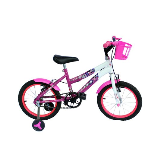 Bicicleta Aro 16 Onix Com Roda - Pink Menor preço em Bicicleta Aro 16 Onix Com Roda - Pink