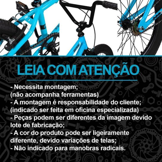 Bicicleta aro 20 BMX Pro-X Infantil Série 1 Aro Aero Freio V-Brake
