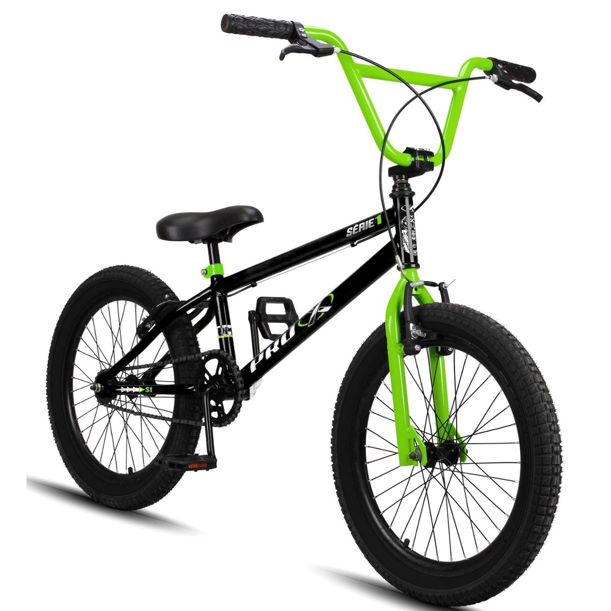 Bicicleta aro 20 BMX Pro-X Série 1 freio V-Brake aros Aero - Preto