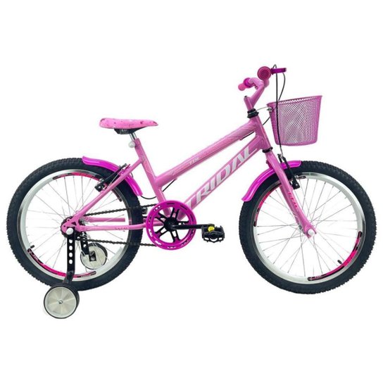 Bicicleta Aro 20 Feminina Infantil Roda Lateral Tridal - Rosa Menor preço em Bicicleta Aro 20 Feminina Infantil Roda Lateral Tridal - Rosa