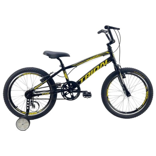 Bicicleta Aro 20 Infantil Bmx Cross Roda Lateral Tridal - Preto Menor preço em Bicicleta Aro 20 Infantil Bmx Cross Roda Lateral Tridal - Preto