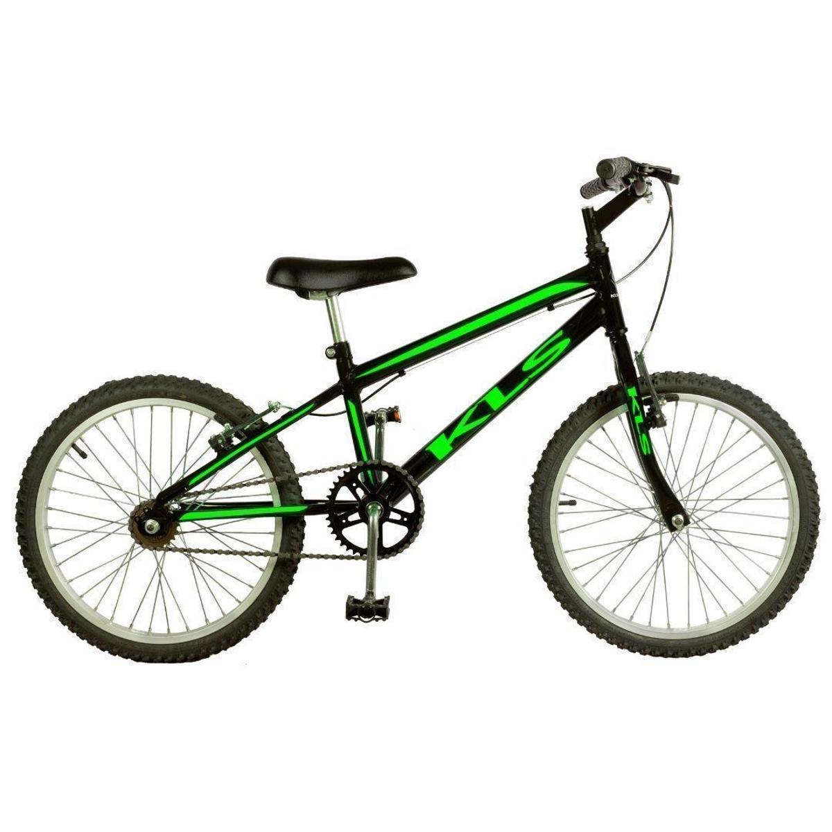 Bicicleta Kls Chrome Line Vb Aro 20 Rígida 1 Marcha - Preto/verde