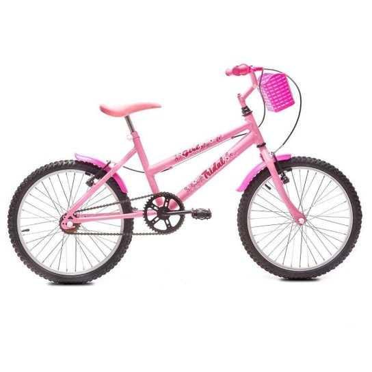 Bicicleta Aro 20 MTB Girl Infantil Tridal - Rosa Menor preço em Bicicleta Aro 20 MTB Girl Infantil Tridal - Rosa