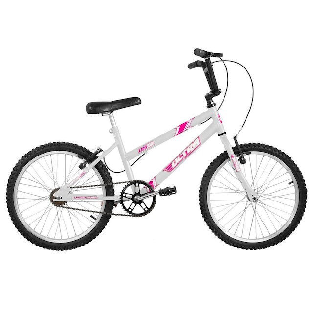 Bicicleta Aro 20 Ultra Bikes Feminina Sem Marcha Freios V-Brake - Branco Menor preço em Bicicleta Aro 20 Ultra Bikes Feminina Sem Marcha Freios V-Brake - Branco