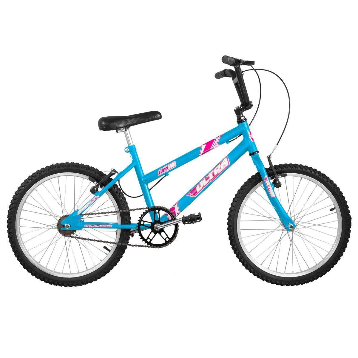 Bicicleta Aro 20 Ultra Bikes Feminina Sem Marcha Freios V-Brake - Azul  Claro | Netshoes