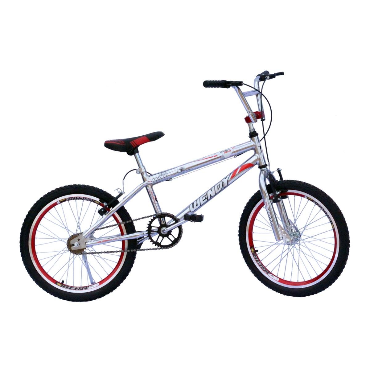 Bicicleta Aro 20 Wendy Cross Cromada Com Aero E Selim Menor preço em Bicicleta Aro 20 Wendy Cross Cromada Com Aero E Selim