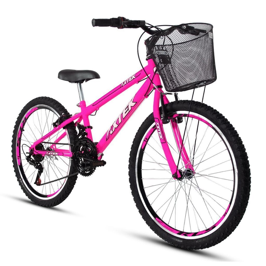 Bicicleta Aro 24 Axtek Sport Gold V-Brake Mtb 21V Feminina