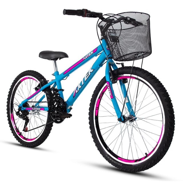 Bicicleta Aro 24 Axtek Sport Gold V-Brake Mtb 21V Feminina