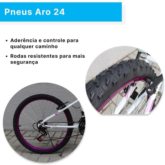 Bicicleta Aro 24 C/cestinha Forss Anny 18 Marchas
